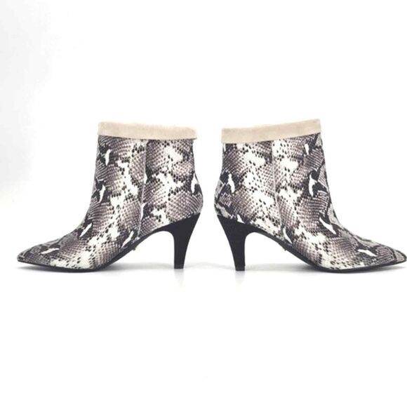 New 42 Gold Ojai Cuff Ankle Boots Snakeskin Print Leather Booties Women Size 7.5 - Picture 3 of 9